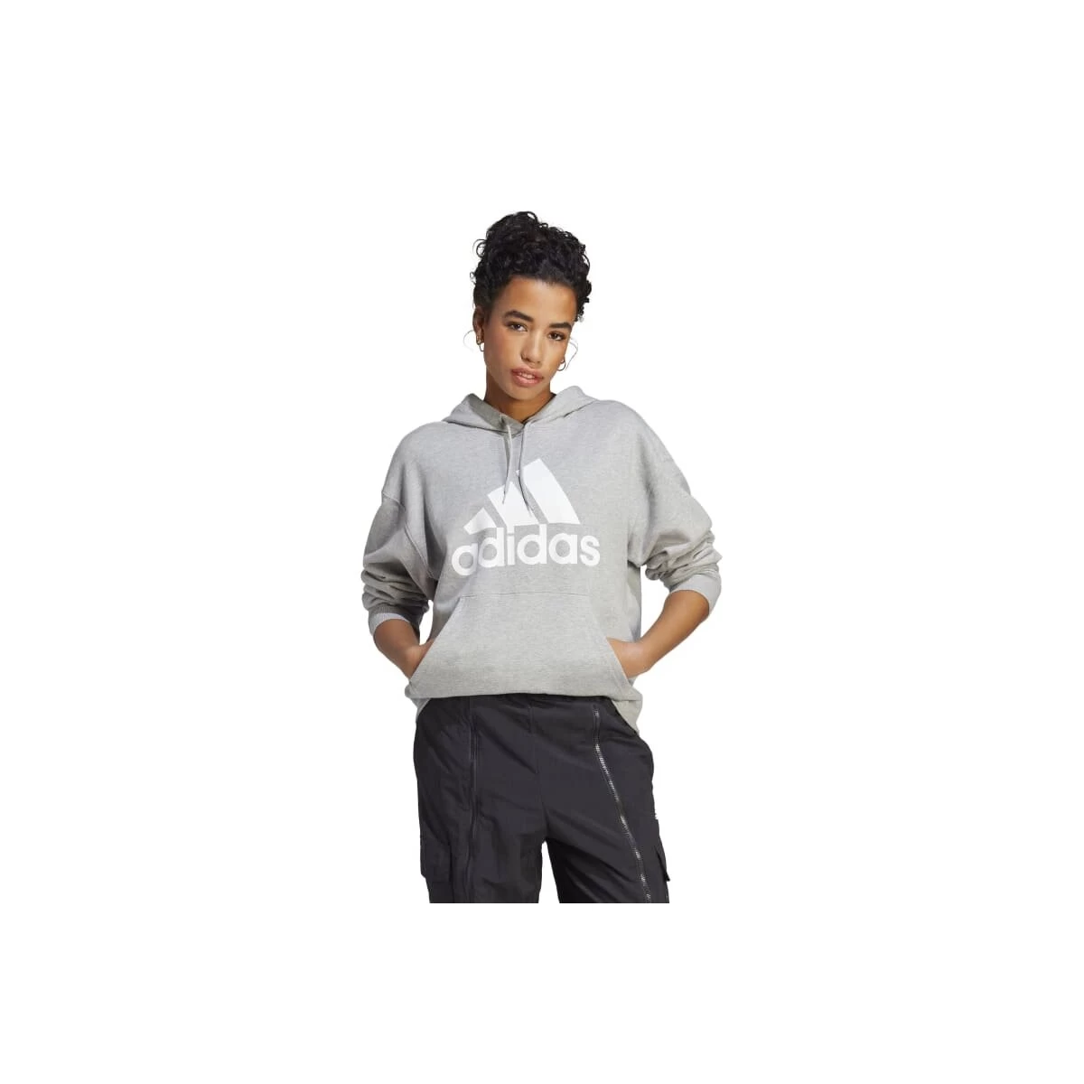 ADIDAS PERFORMANCE Adidas Essentials Big Logo Oversized French Terry Hoodie Damen - Grau/weiß 4 ADIDAS PERFORMANCE Adidas Essentials Big Logo Oversized French Terry Hoodie Damen - Grau/weiß – Bild 2