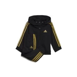 ADIDAS PERFORMANCE Adidas Essentials Shiny Hooded Trainingsanzug Baby - Schwarz/gold
