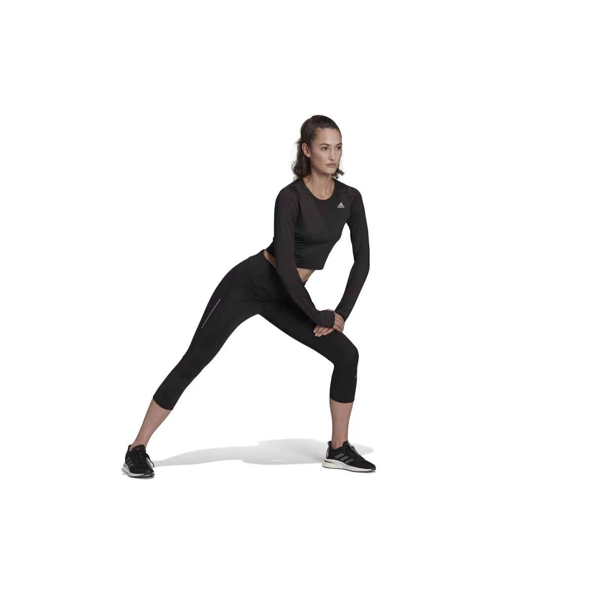 ADIDAS PERFORMANCE Adidas Fast Flower Crop Running Shirt Langarm Damen - Schwarz 6 ADIDAS PERFORMANCE Adidas Fast Flower Crop Running Shirt Langarm Damen - Schwarz – Bild 4