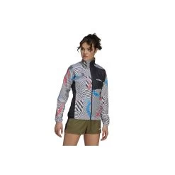 ADIDAS PERFORMANCE Adidas Terrex Trail Running Printed Windbreaker Jacke Damen - Weiß/schwarz