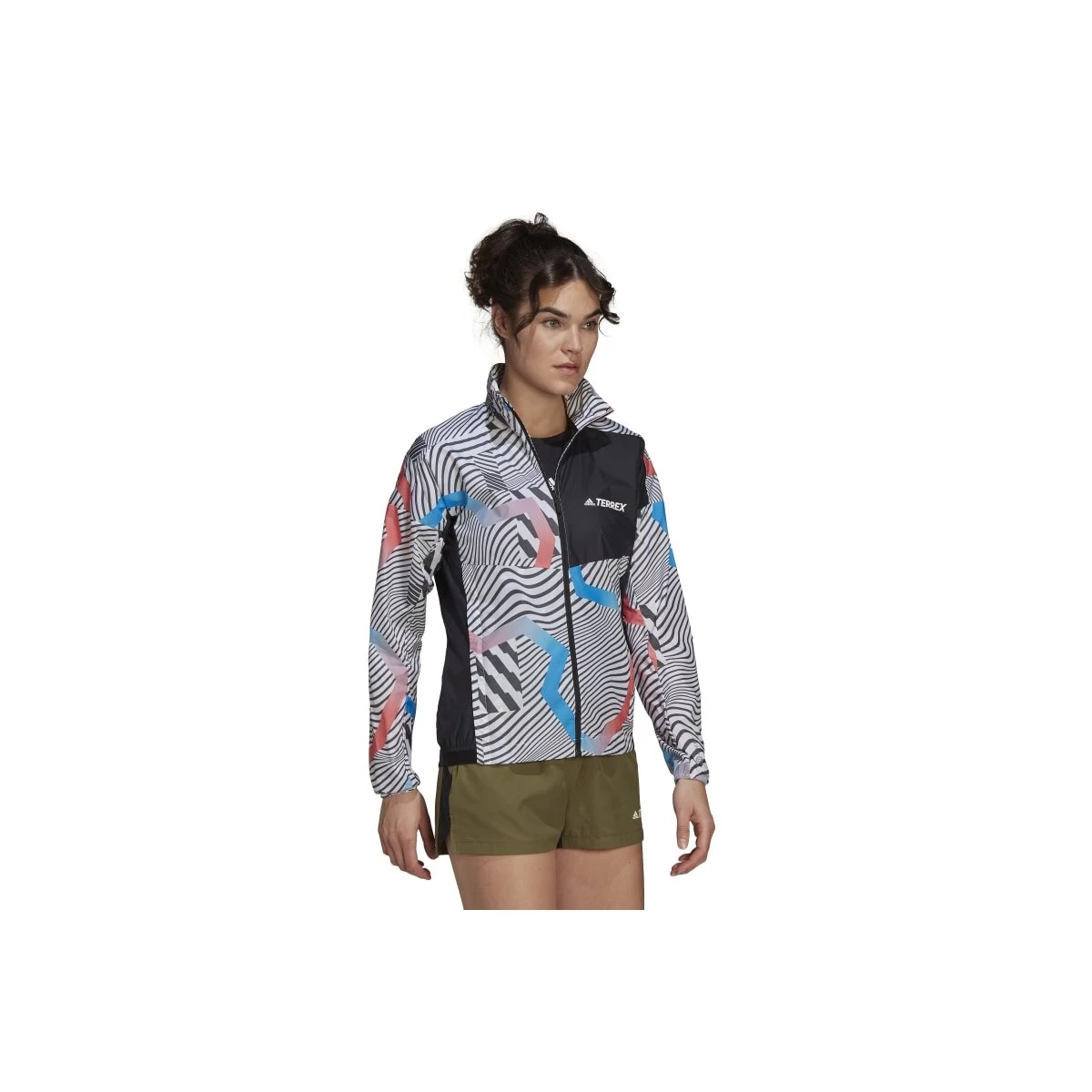ADIDAS PERFORMANCE Adidas Terrex Trail Running Printed Windbreaker Jacke Damen - Weiß/schwarz 6 ADIDAS PERFORMANCE Adidas Terrex Trail Running Printed Windbreaker Jacke Damen - Weiß/schwarz – Bild 4