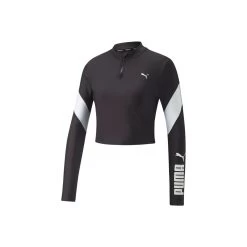 Puma Fit Eversculpt 14 Half Zip Crop Top Damen - Schwarz/weiß