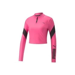 Puma Fit Eversculpt Half Zip Crop Top Damen - Pink/schwarz
